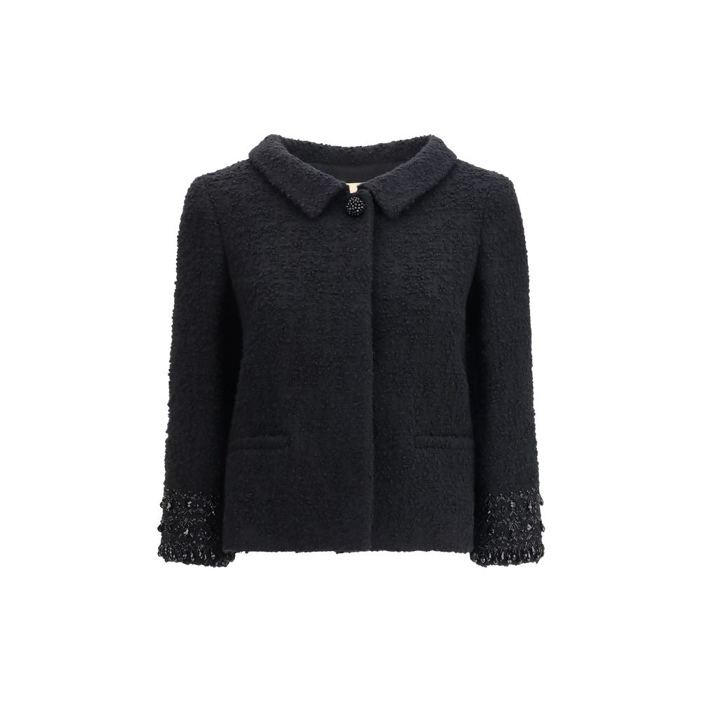 Valentino Black Fleece Wool Coat Valentino