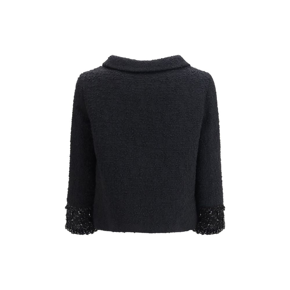Valentino Garavani Black Wool Biker Jacket Valentino Garavani