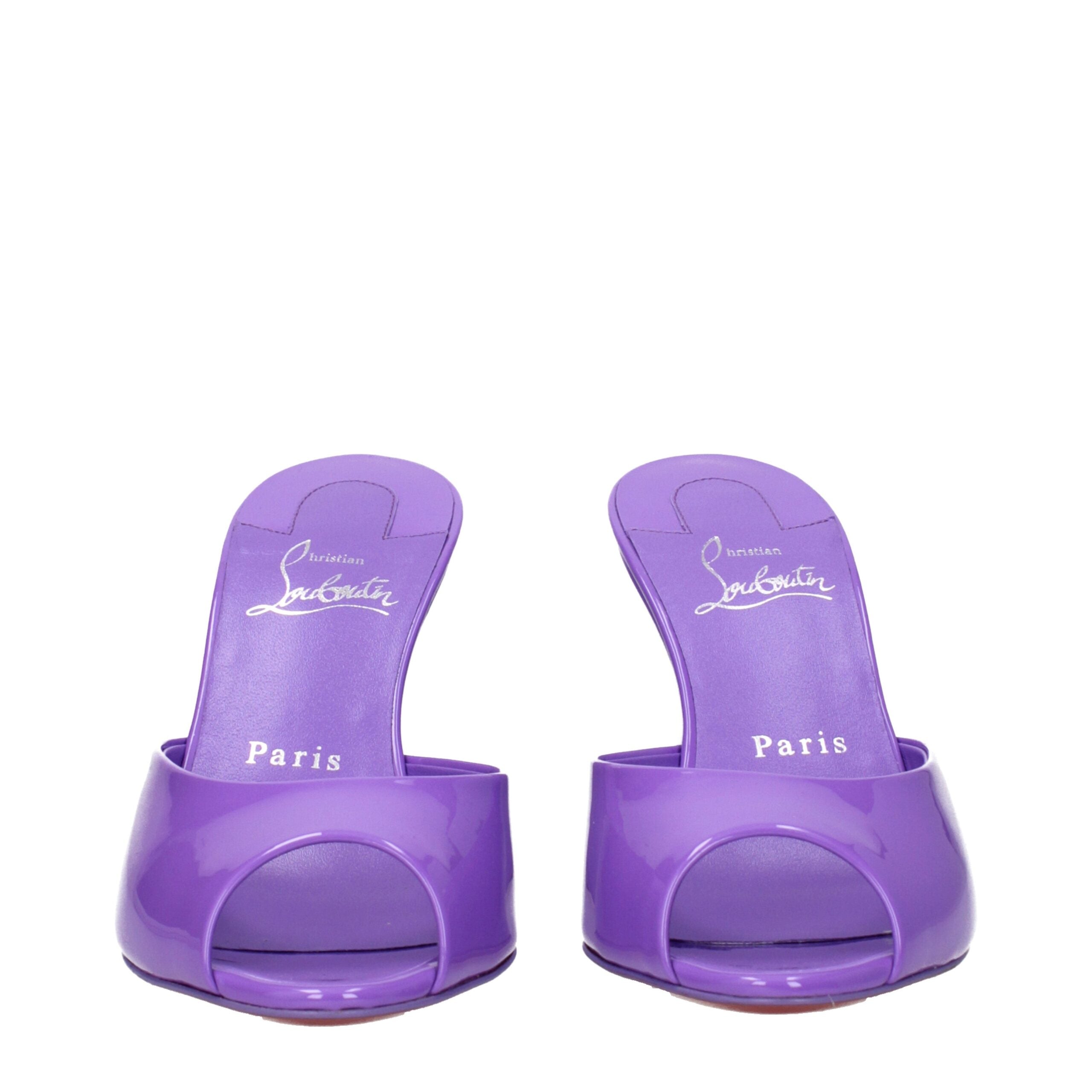 Christian Louboutin Purple Leather Wedge Sandals Christian Louboutin
