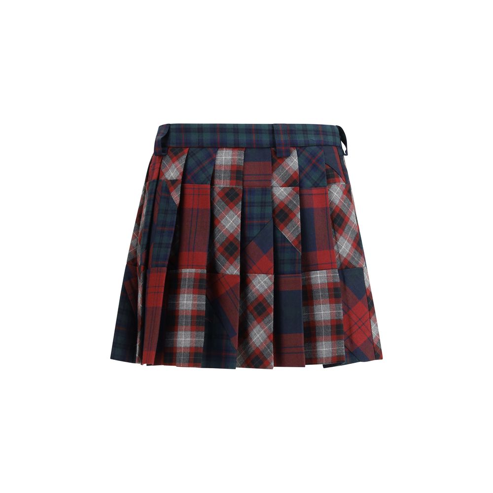 Miu Miu Multicolor Wool Mini Skirt Miu Miu