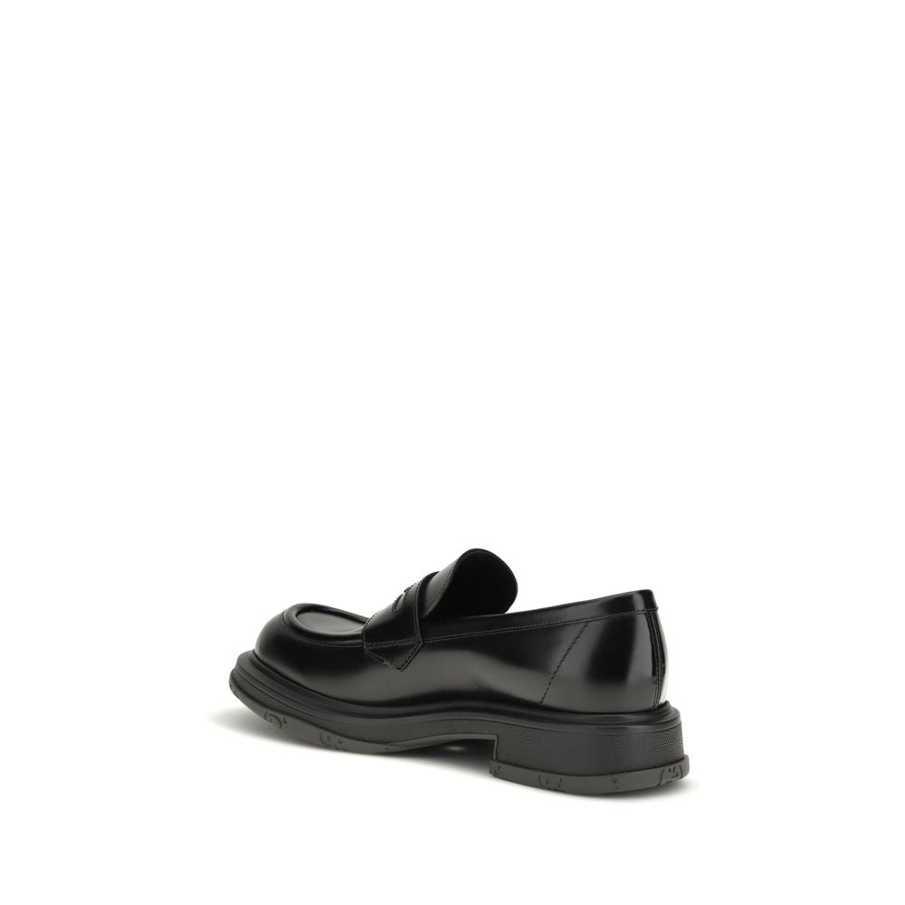 Gucci Black Calf Leather Bos Taurus Slip-On Loafers Gucci