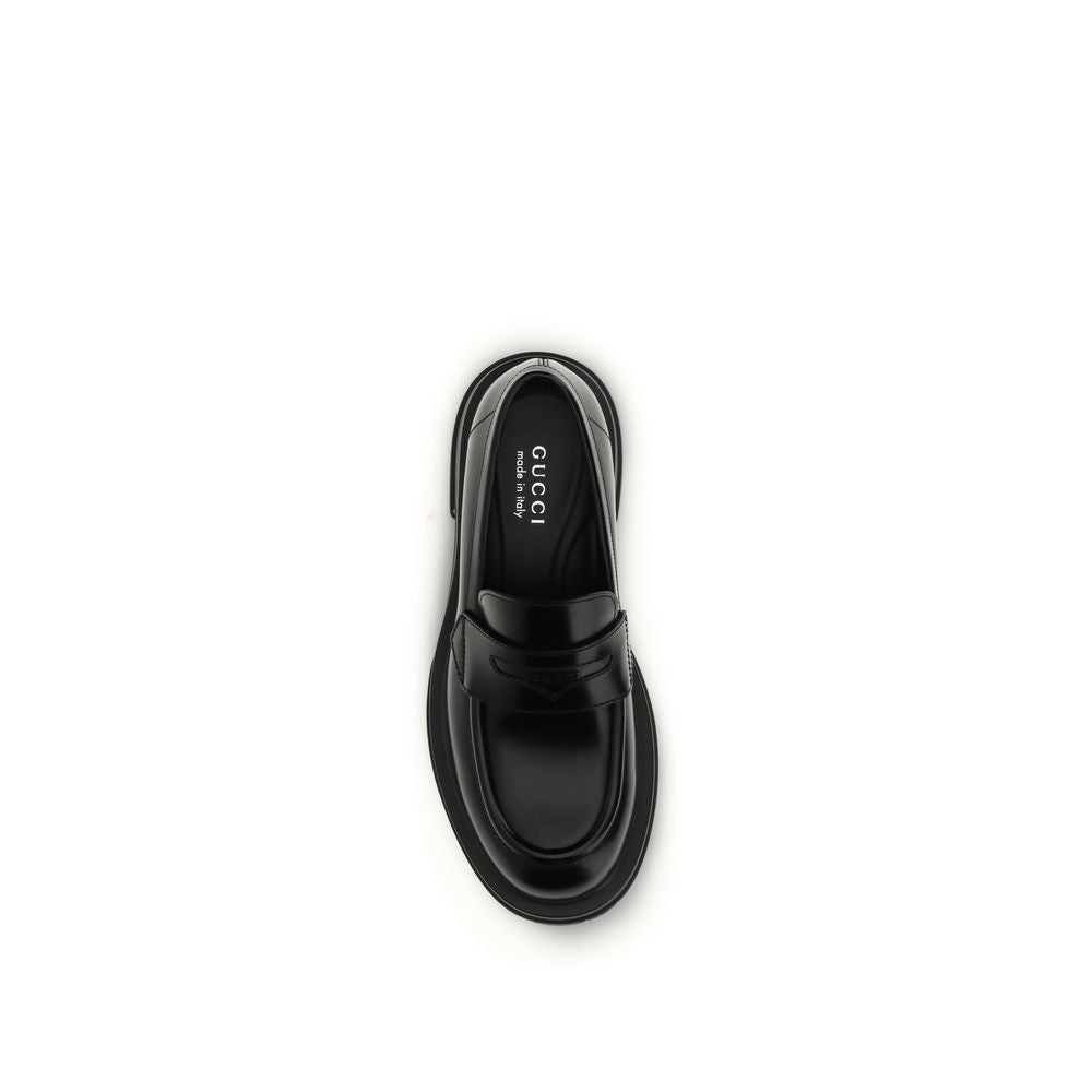 Gucci Black Calf Leather Bos Taurus Slip-On Loafers Gucci