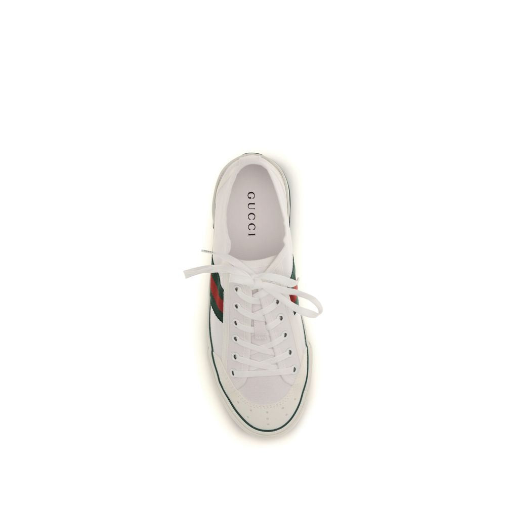 Gucci White Cotton Low Top Sneakers Gucci