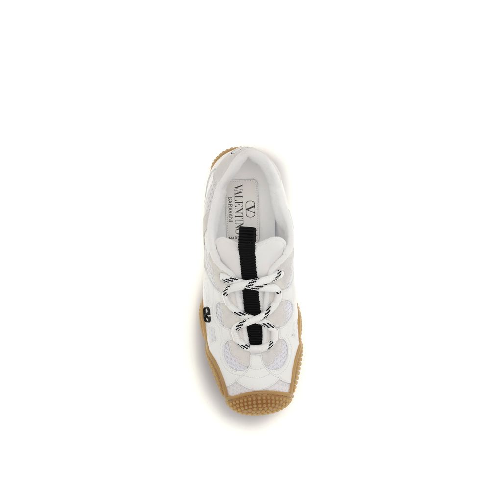 Valentino Garavani White Calf Leather Bos Taurus Athletic Sneakers Valentino Garavani