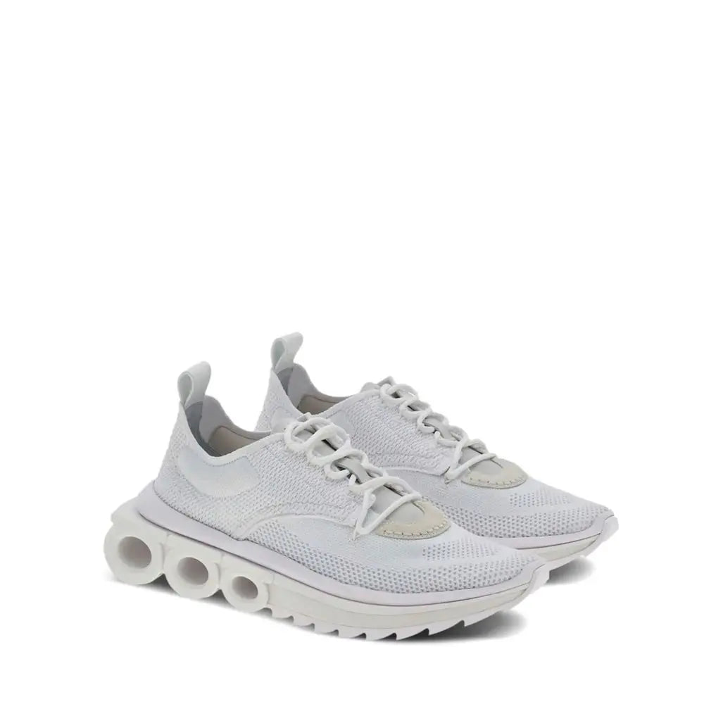 Salvatore Ferragamo White Nylon Athletic Sneakers Salvatore Ferragamo