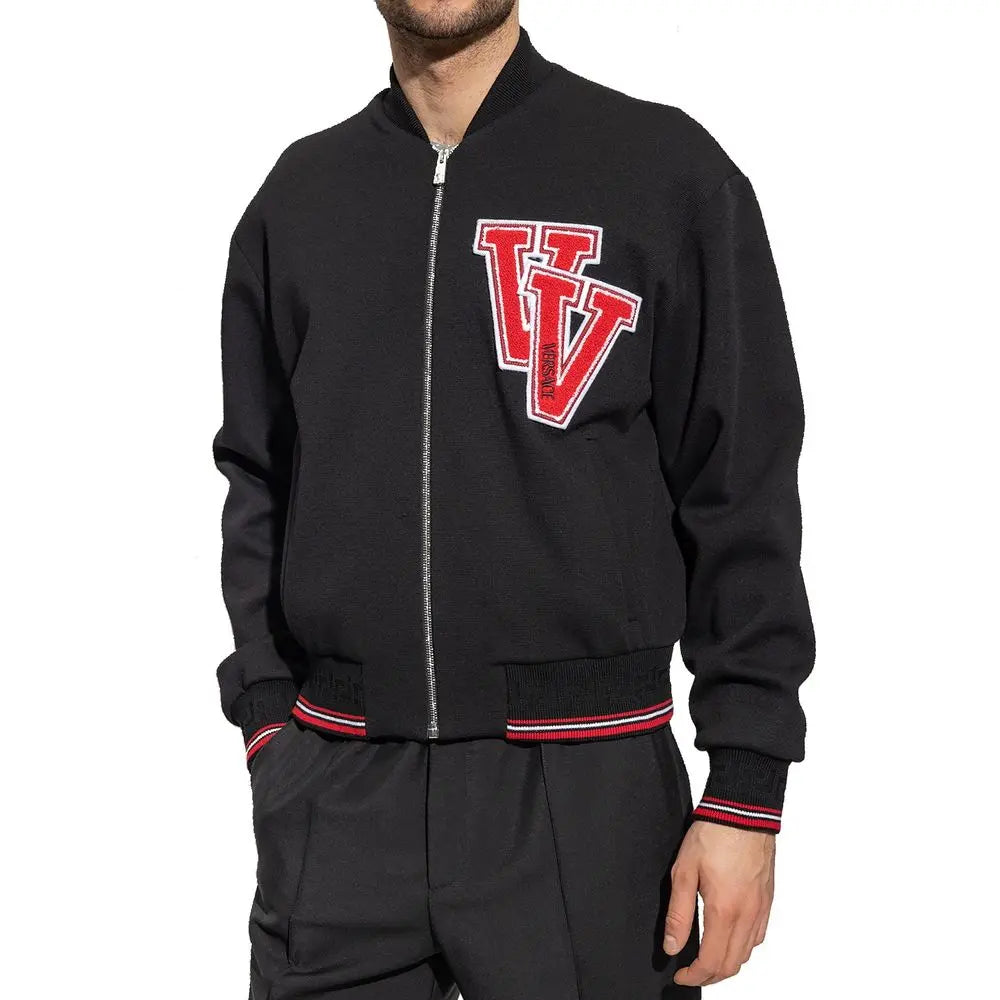 Versace Black Virgin Wool Bomber Versace