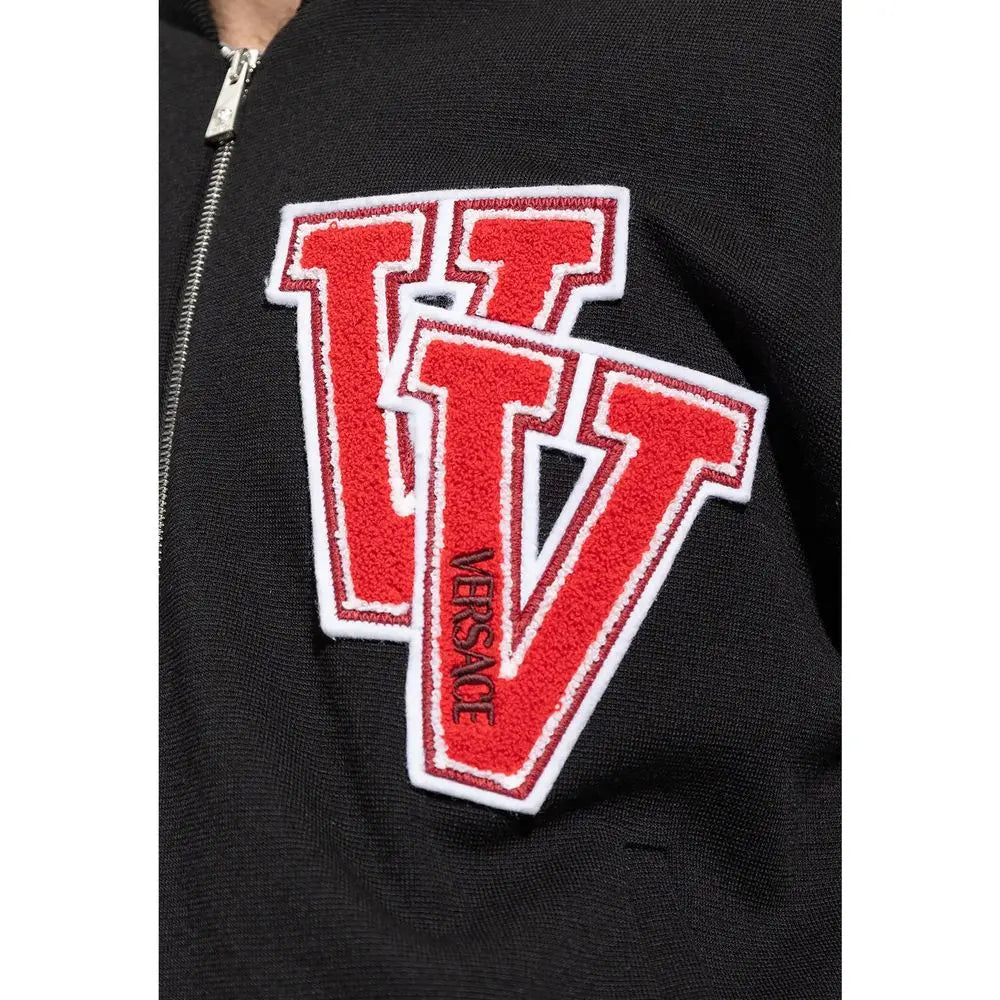 Versace Black Virgin Wool Bomber Versace