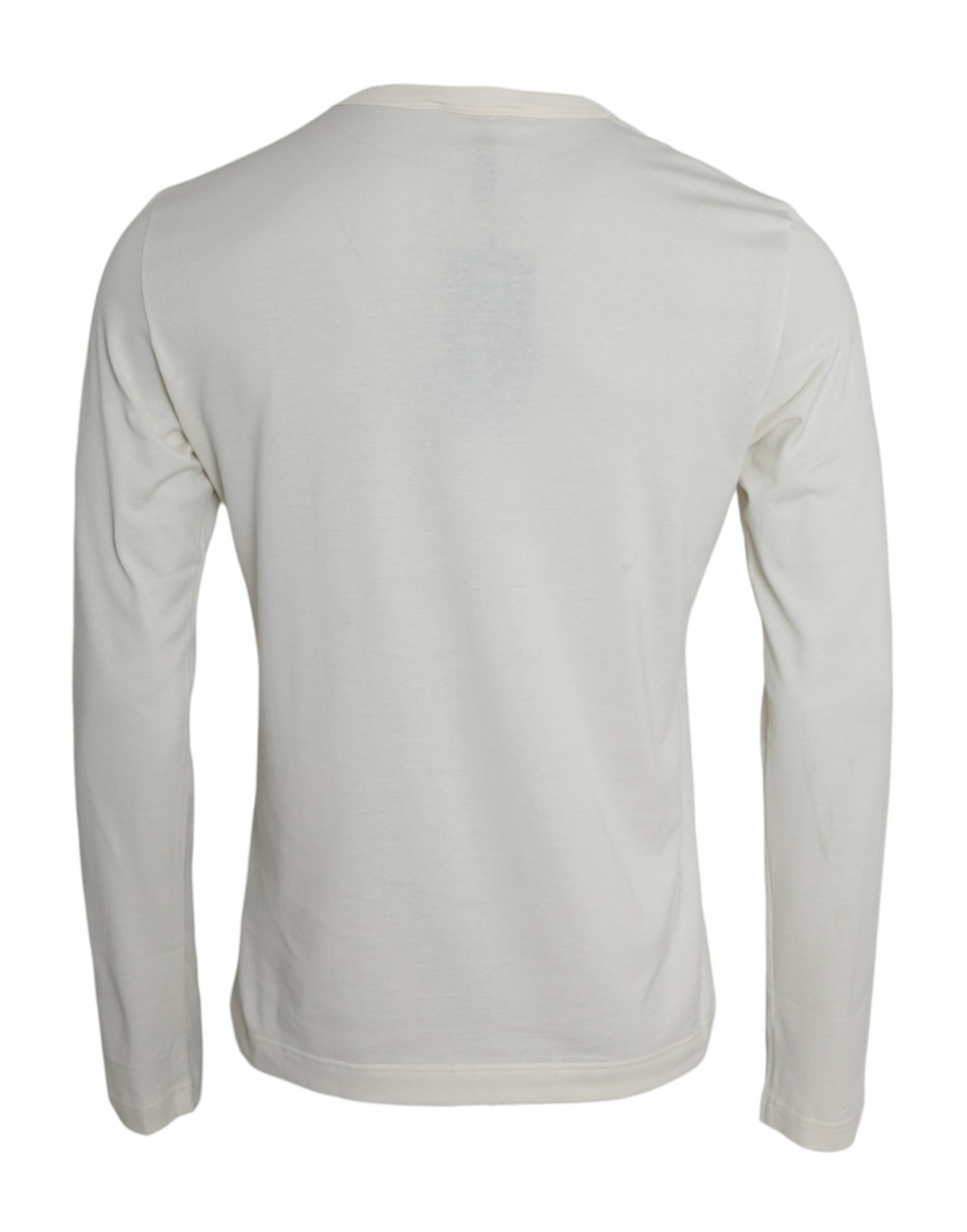 Dolce & Gabbana White Cotton Long Sleeve T-Shirt Dolce & Gabbana