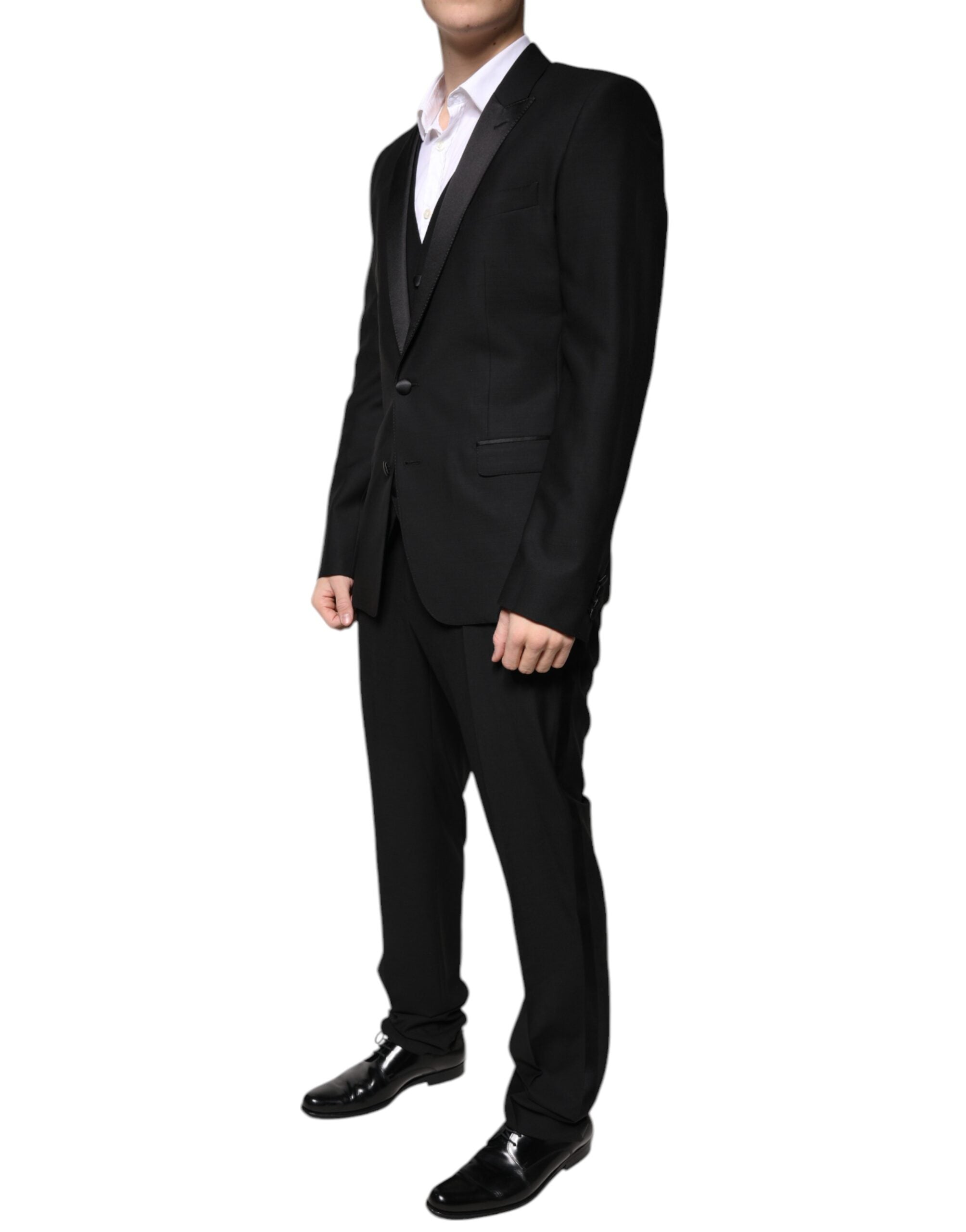 Dolce & Gabbana Black Virgin Wool Tuxedo Dolce & Gabbana