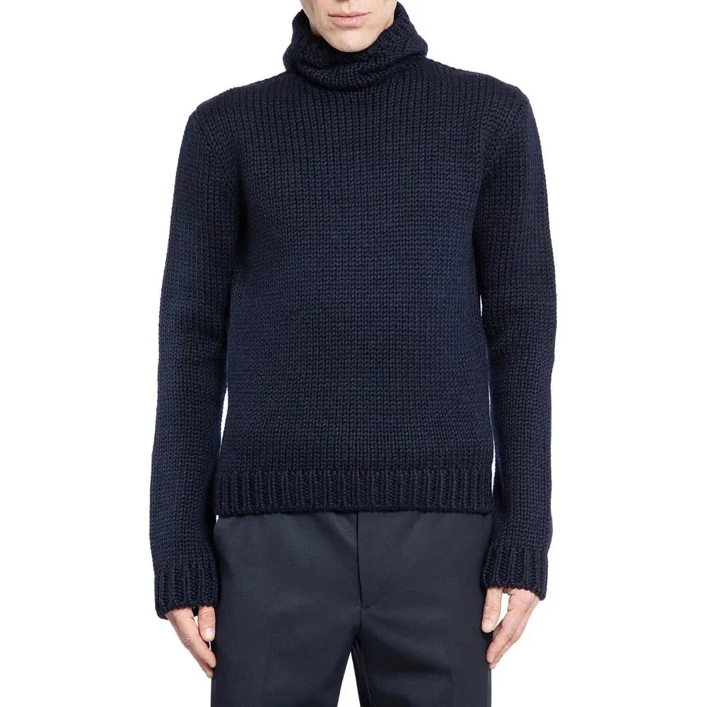 Prada Blue Wool Sweatshirt Prada