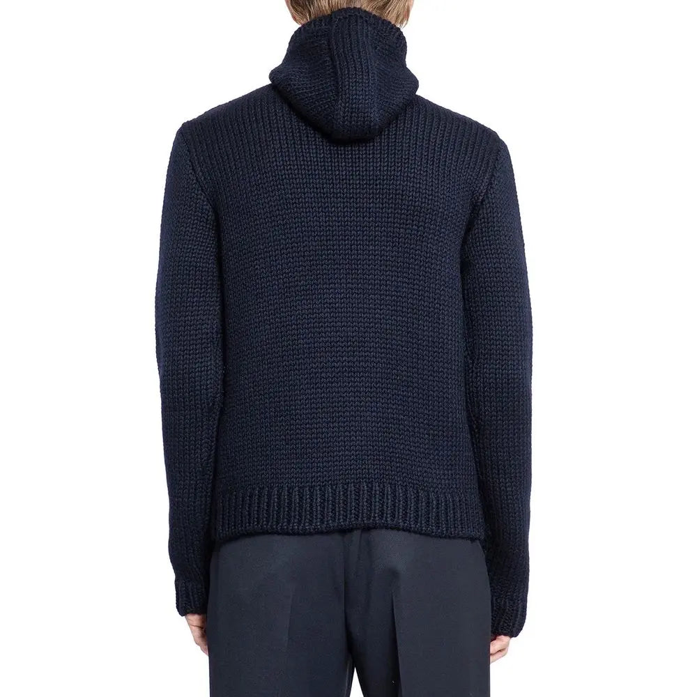 Prada Blue Wool Sweatshirt Prada
