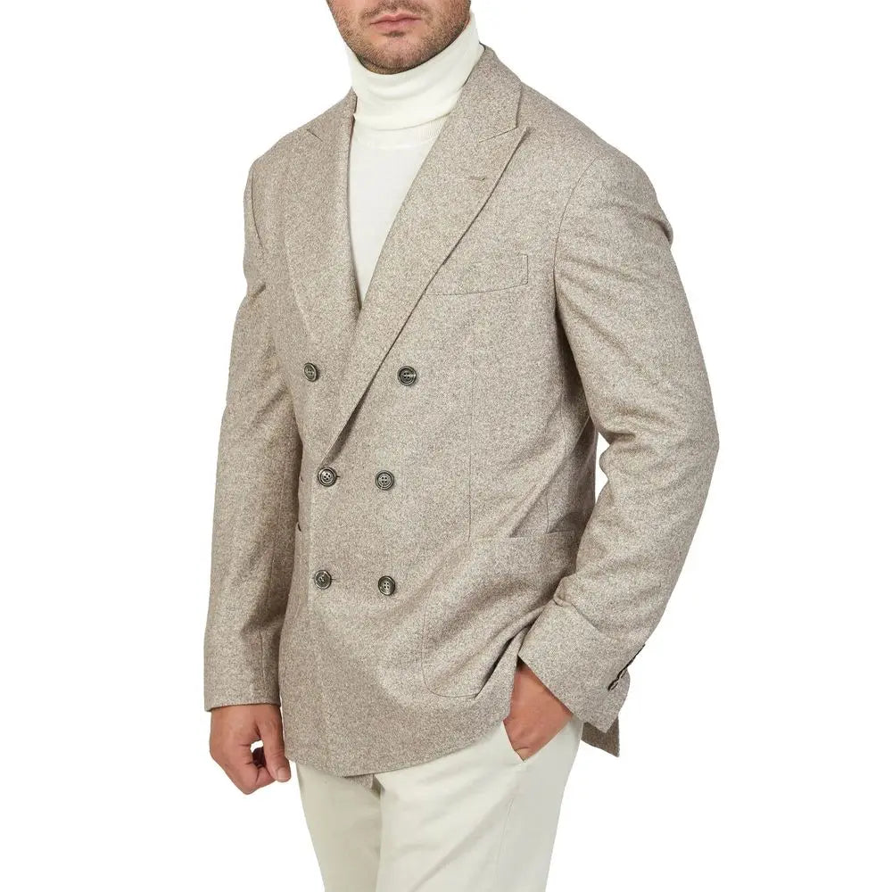 Brunello Cucinelli Beige Cashmere Coat Brunello Cucinelli