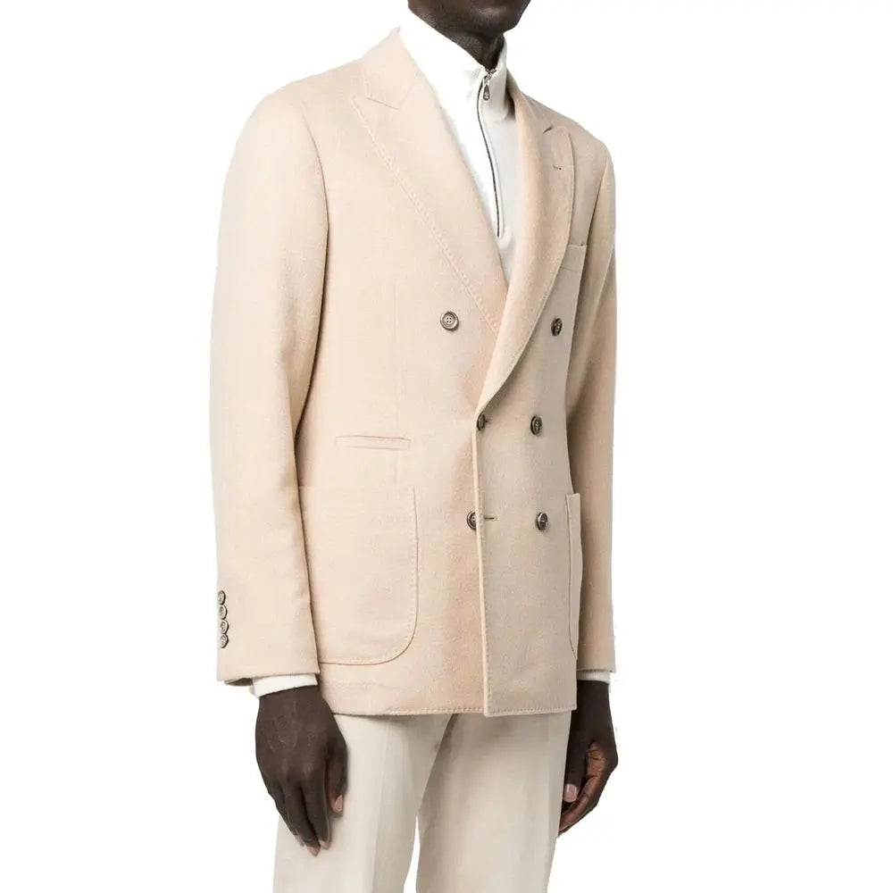 Brunello Cucinelli Beige Wool Coat Brunello Cucinelli