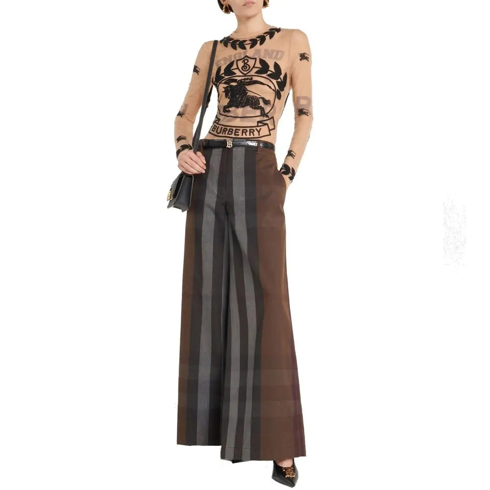 Burberry Brown Cotton Casual Pants Burberry