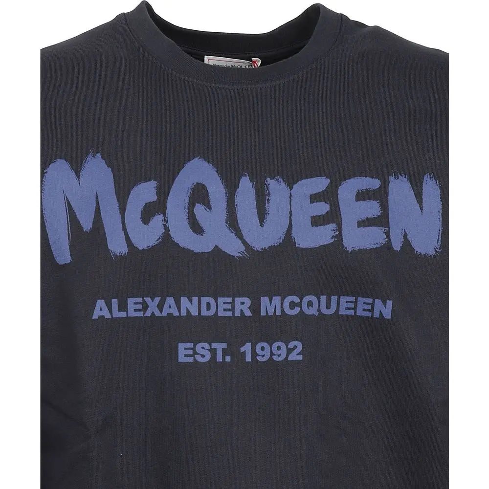 Alexander McQueen Blue Cotton Sweatshirt Alexander McQueen