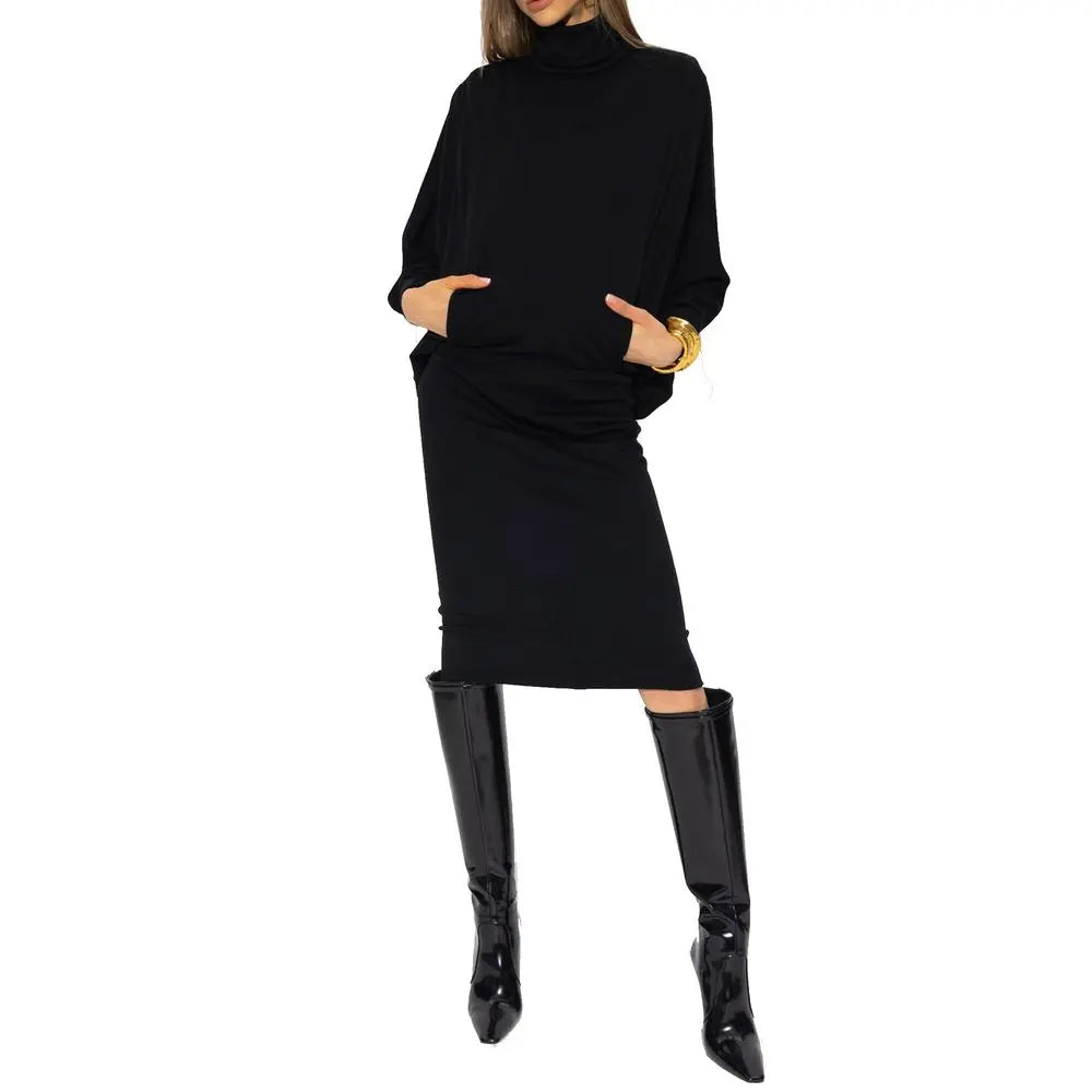 Saint Laurent Black Wool Casual Dress Saint Laurent