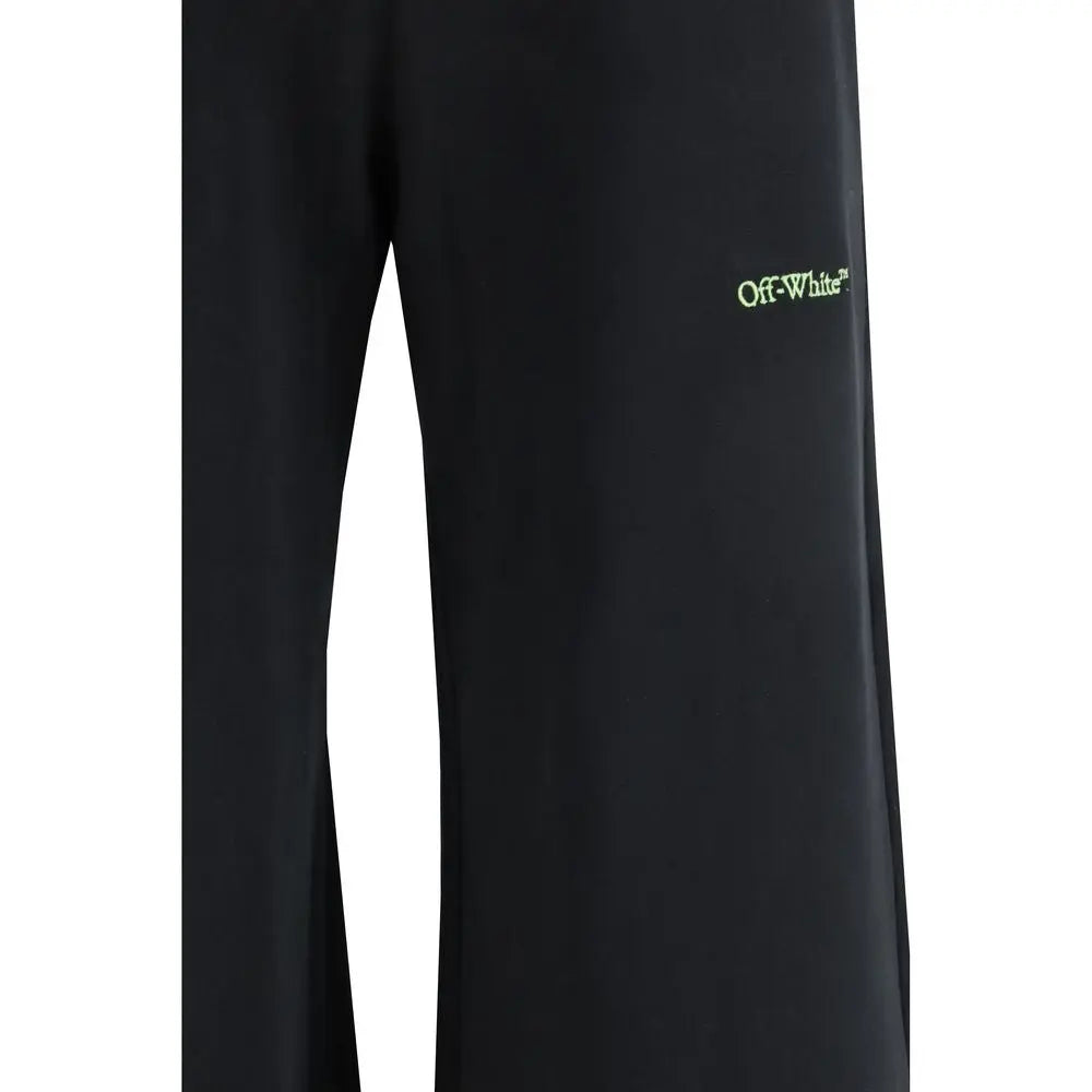 Off-White Black Cotton Casual Pants Off-White