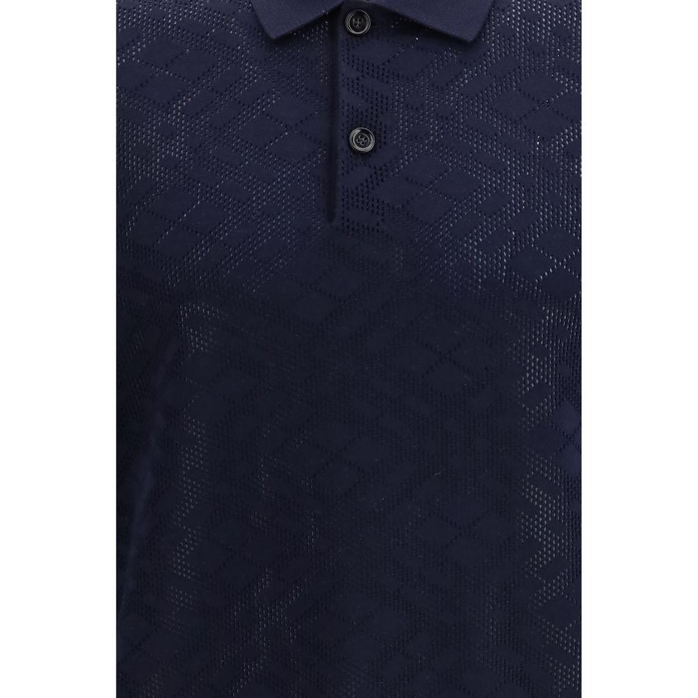 Burberry Blue Wool Polo Shirt