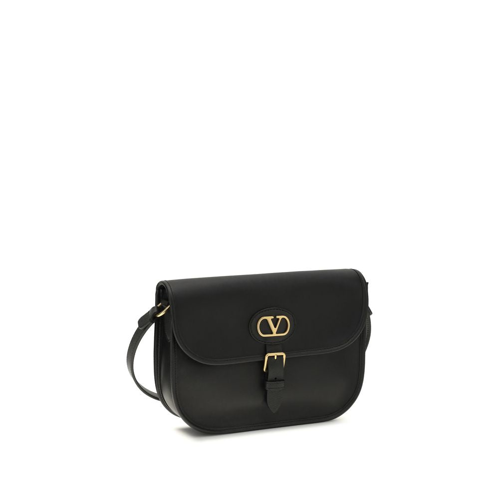 Valentino Garavani Black Calf Leather Bos Taurus Shoulder Bag Valentino Garavani