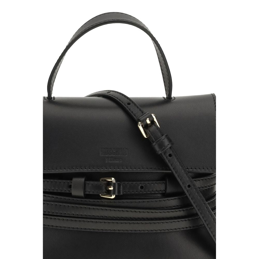 Moschino Black Calf Leather Bos Taurus Handbag Moschino