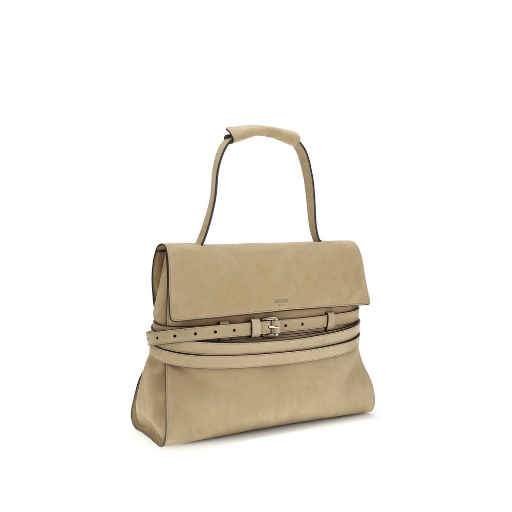 Moschino Beige Calf Leather Bos Taurus Handbag Moschino
