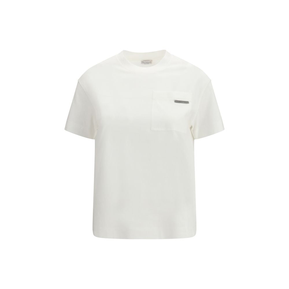 Brunello Cucinelli White Cotton T-Shirt Brunello Cucinelli