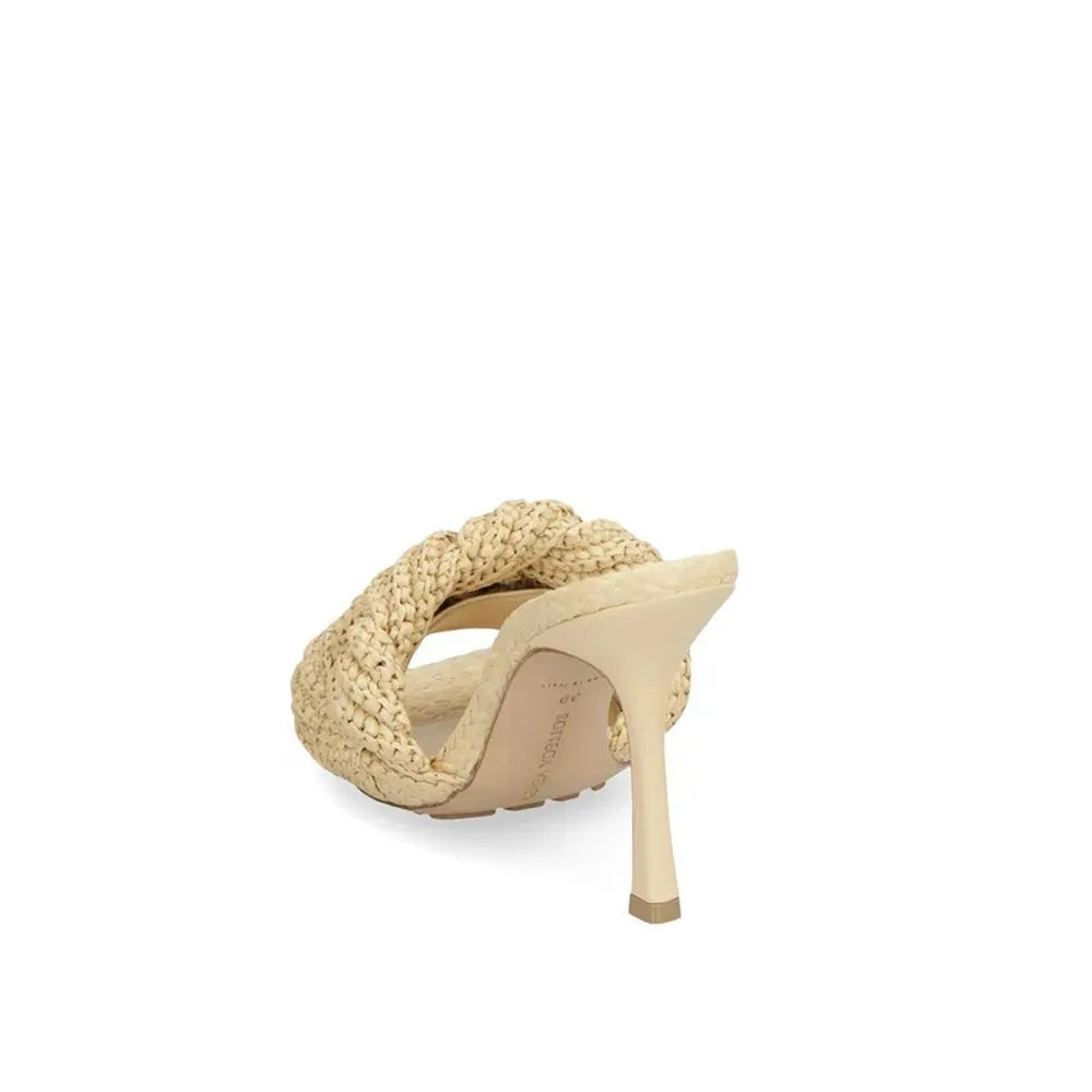 Bottega Veneta Beige Raffia Mules Bottega Veneta