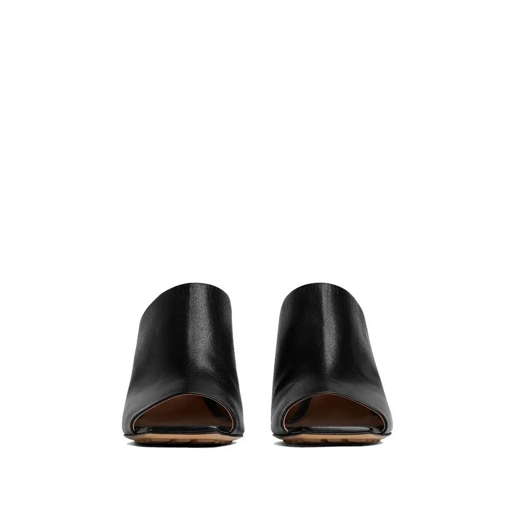Bottega Veneta Black Lamb Leather Mules Bottega Veneta