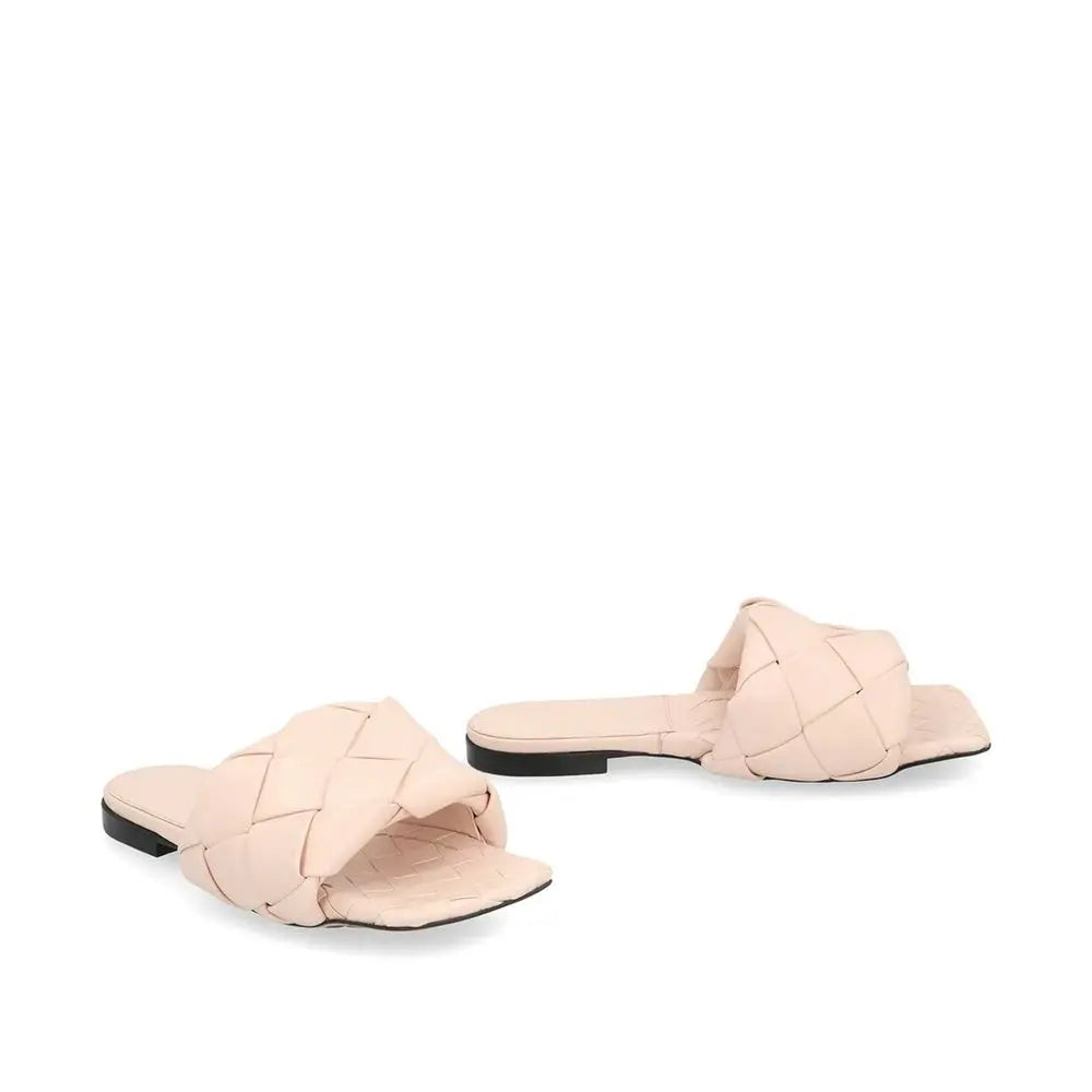 Bottega Veneta Multicolor Leather Flat Sandals Bottega Veneta