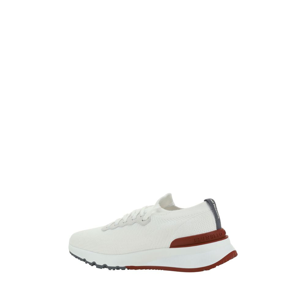 Brunello Cucinelli White Cotton Low Top Sneakers Brunello Cucinelli
