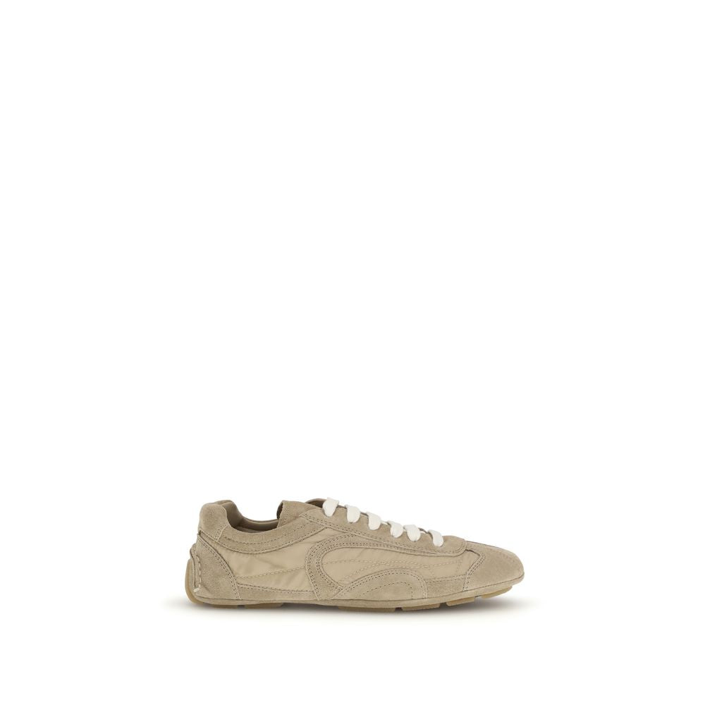 Prada Beige Lamb Ovis Aries Athletic Sneakers Prada