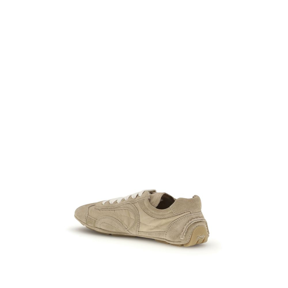Prada Beige Lamb Ovis Aries Athletic Sneakers Prada