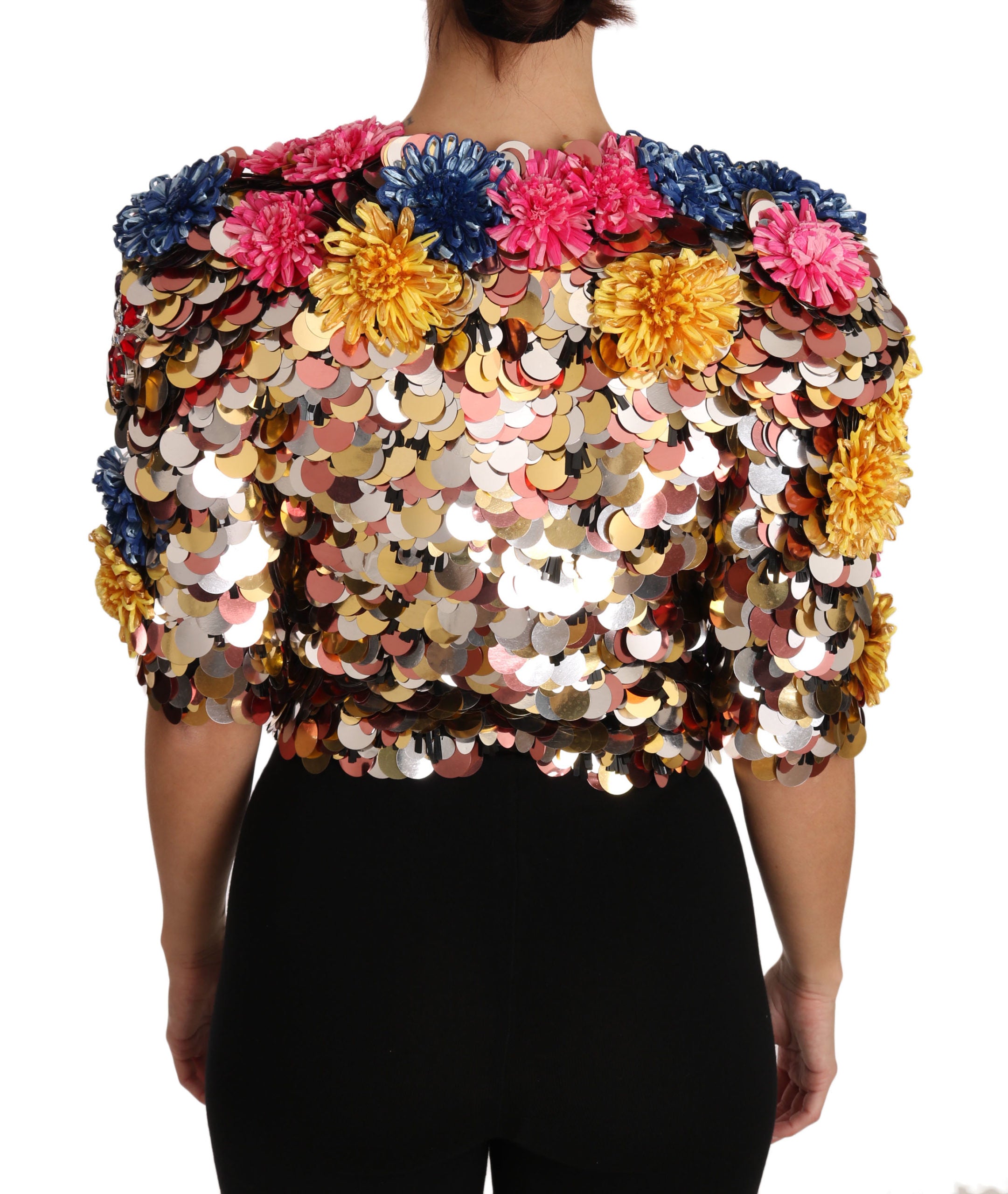 Dolce & Gabbana Crystal Sequined Floral Jacket Coat Dolce & Gabbana