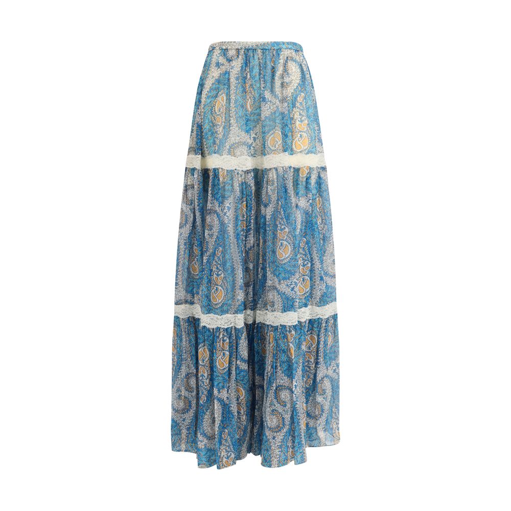 Etro Multicolor Silk Long Skirt Etro
