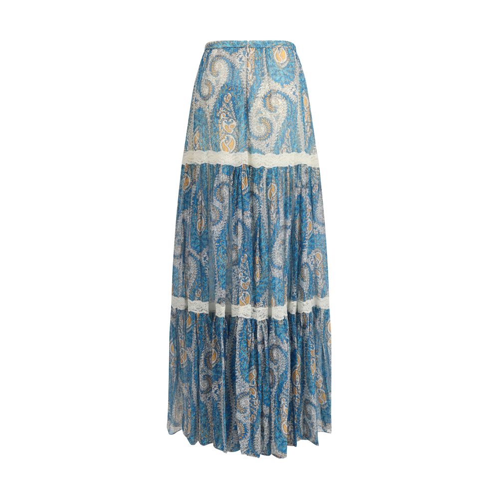 Etro Multicolor Silk Long Skirt Etro