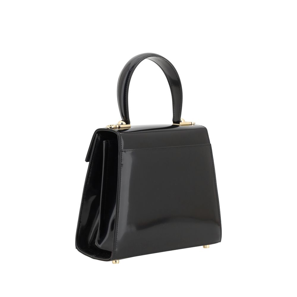 Ferragamo Black Calf Leather Bos Taurus Handbag Ferragamo