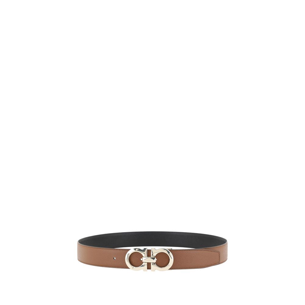Ferragamo Brown Calf Leather Bos Taurus Belt Ferragamo