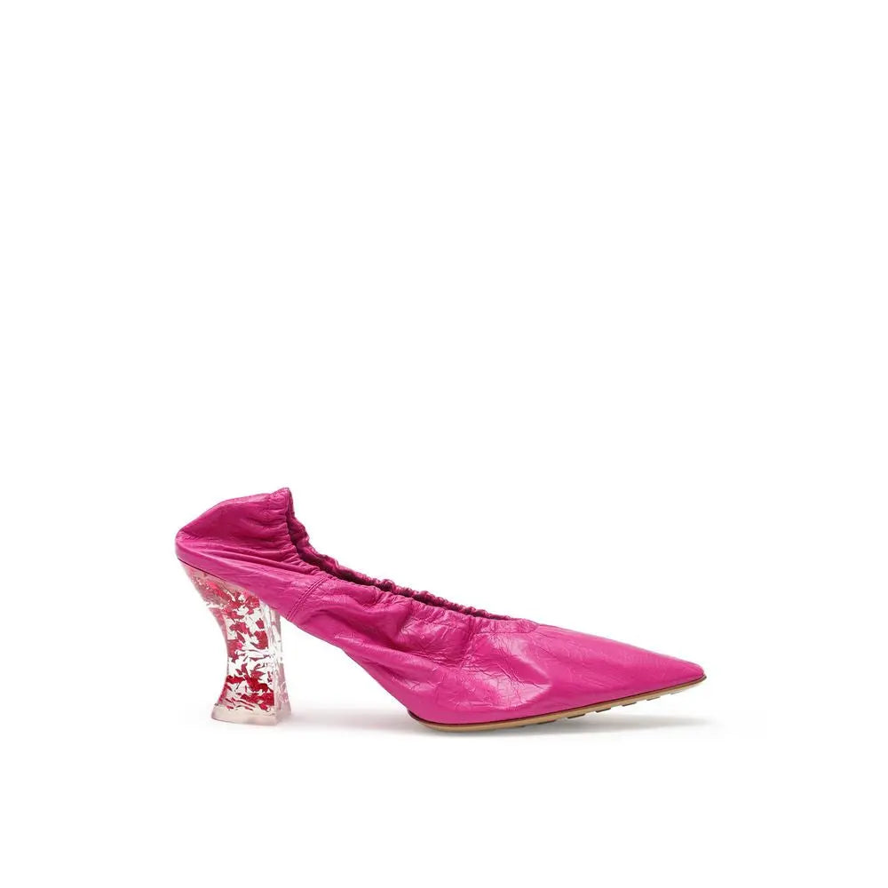 Bottega Veneta Fuchsia Leather Slippers Bottega Veneta