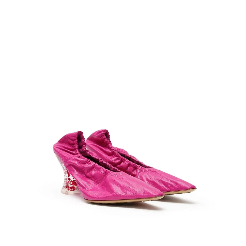 Bottega Veneta Fuchsia Leather Slippers Bottega Veneta