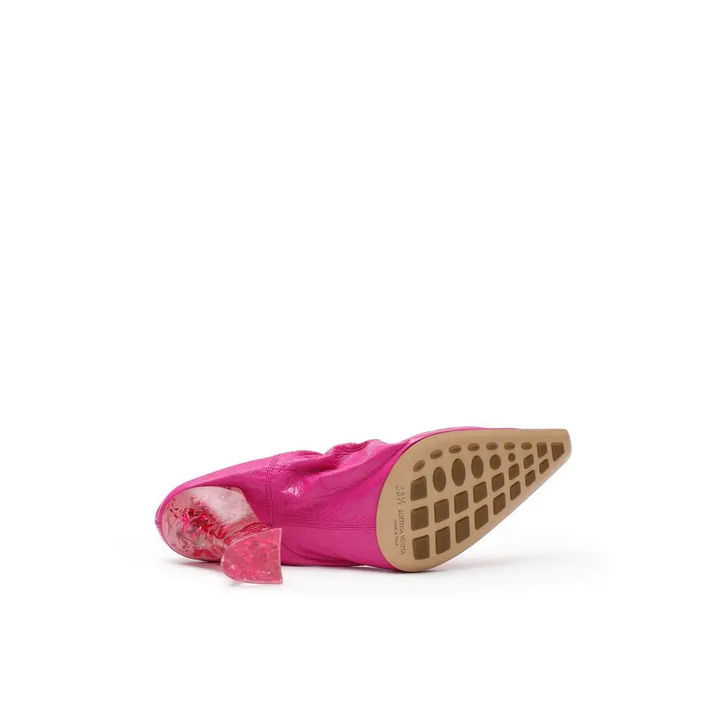 Bottega Veneta Fuchsia Leather Slippers Bottega Veneta