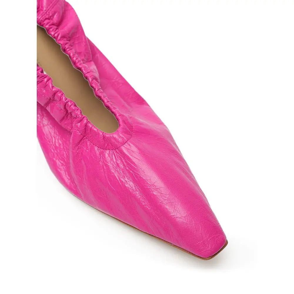 Bottega Veneta Fuchsia Leather Slippers Bottega Veneta