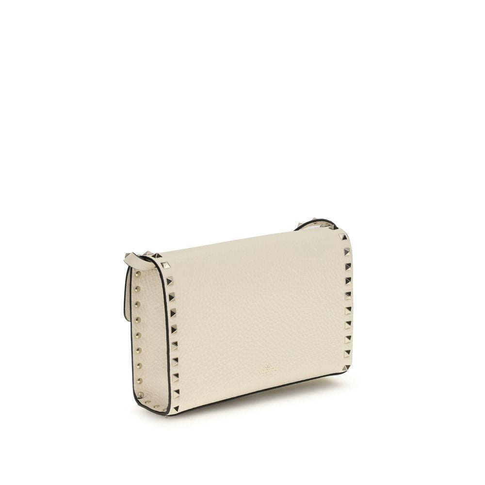 Valentino Garavani Beige Calf Leather Bos Taurus Shoulder Bag Valentino Garavani