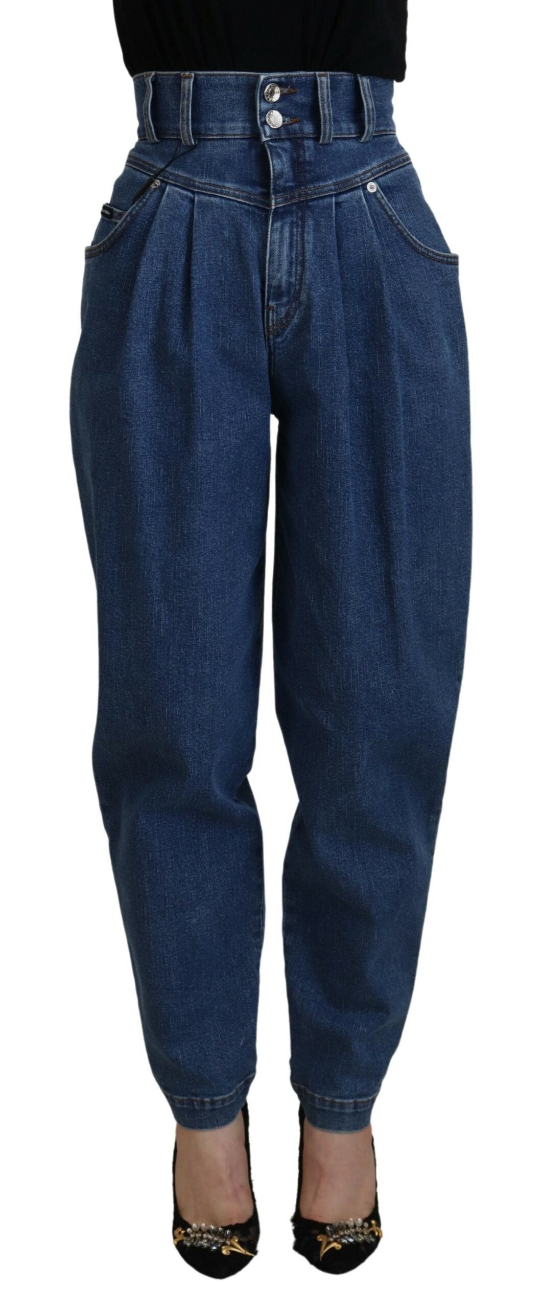 Dolce & Gabbana Blue Cotton High-Waisted Jean Dolce & Gabbana