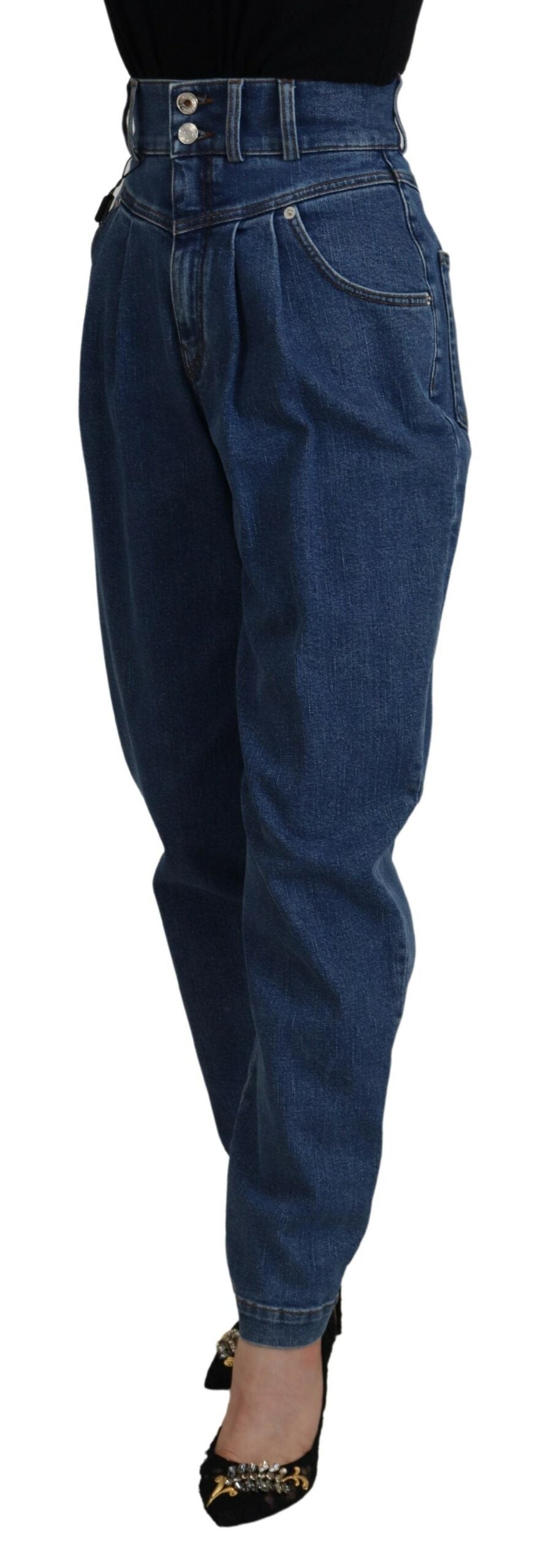 Dolce & Gabbana Blue Cotton High-Waisted Jean Dolce & Gabbana