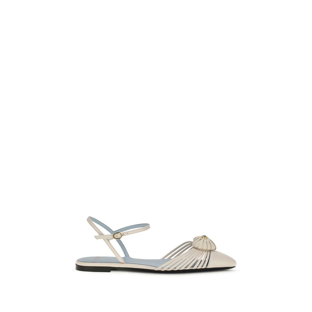 Valentino Garavani Beige Goatskin Ballet Flats Valentino Garavani