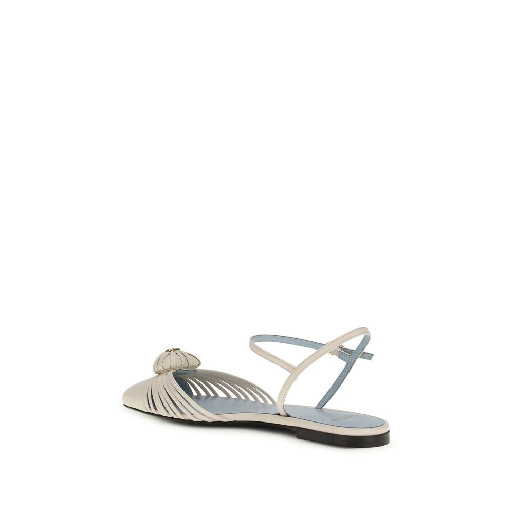 Valentino Garavani Beige Goatskin Ballet Flats Valentino Garavani