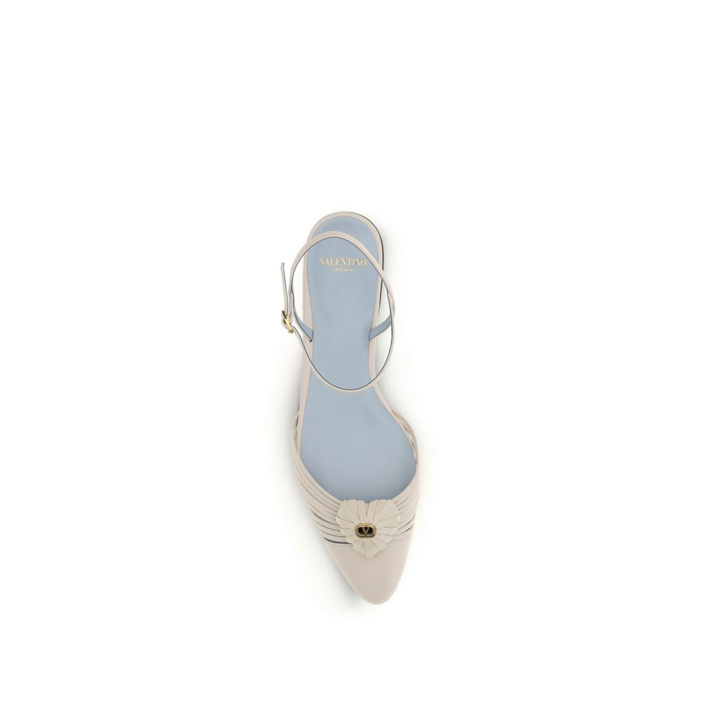 Valentino Garavani Beige Goatskin Ballet Flats Valentino Garavani