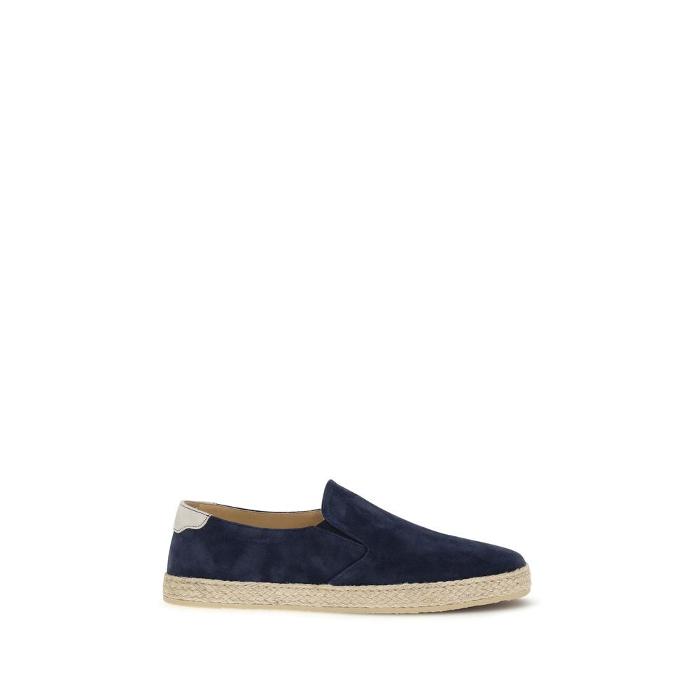 Brunello Cucinelli Blue Calf Leather Bos Taurus Espadrilles Brunello Cucinelli