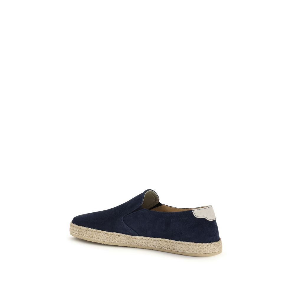 Brunello Cucinelli Blue Calf Leather Bos Taurus Espadrilles Brunello Cucinelli