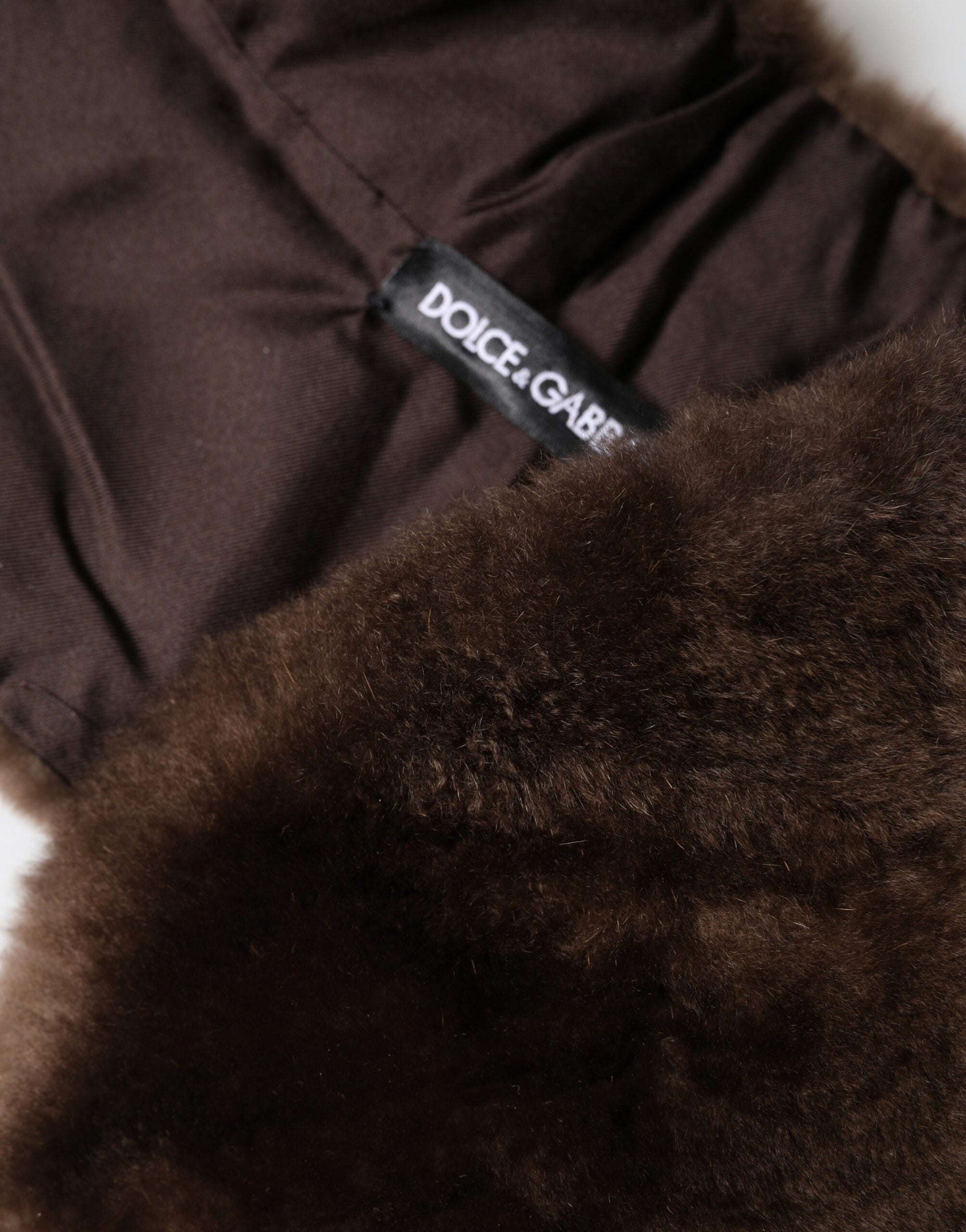 Dolce & Gabbana Brown Fur Shoulder Collar Neck Wrap 60cm x 14cm Scarf Dolce & Gabbana